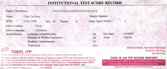 Ets Toefl Itp Practice Test